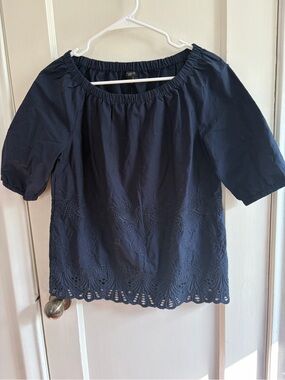 NWT Talbots navy blue blouse